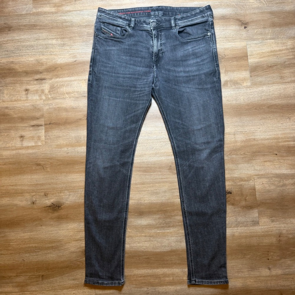 Diesel 1979 Sleenker Jeans Mens 36x32 Black Skinny Fit Low Waist Stretch 09C23